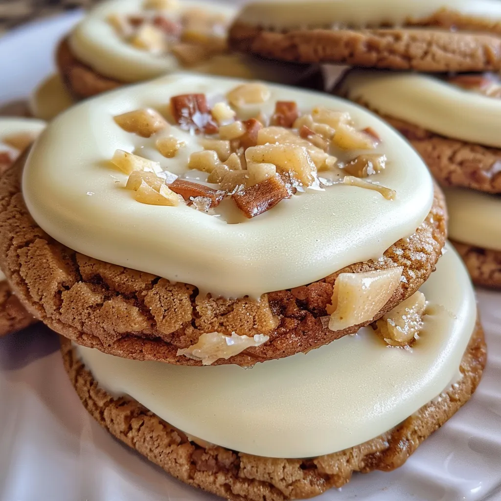 White Chocolate Dipped Chewy Maple Cookies for Christmas