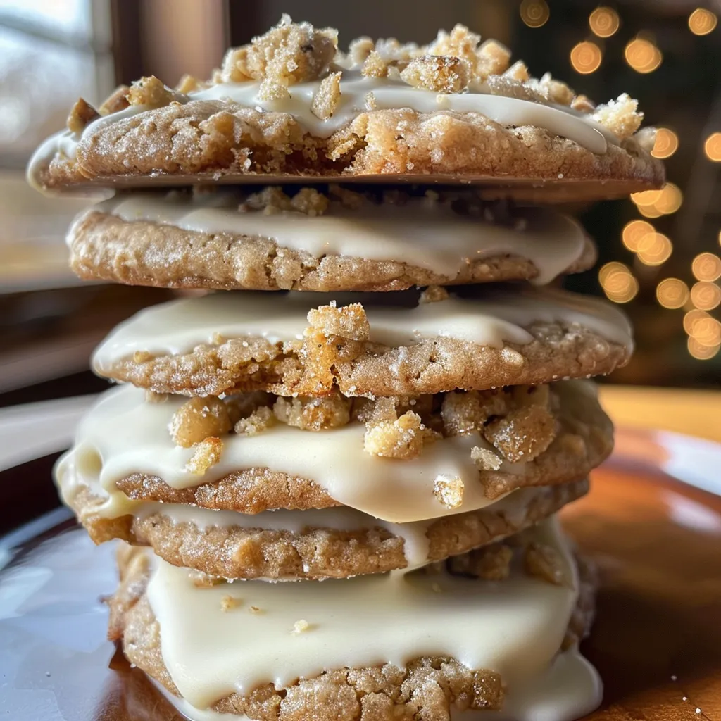 White Chocolate Dipped Chewy Maple Cookies for Christmas