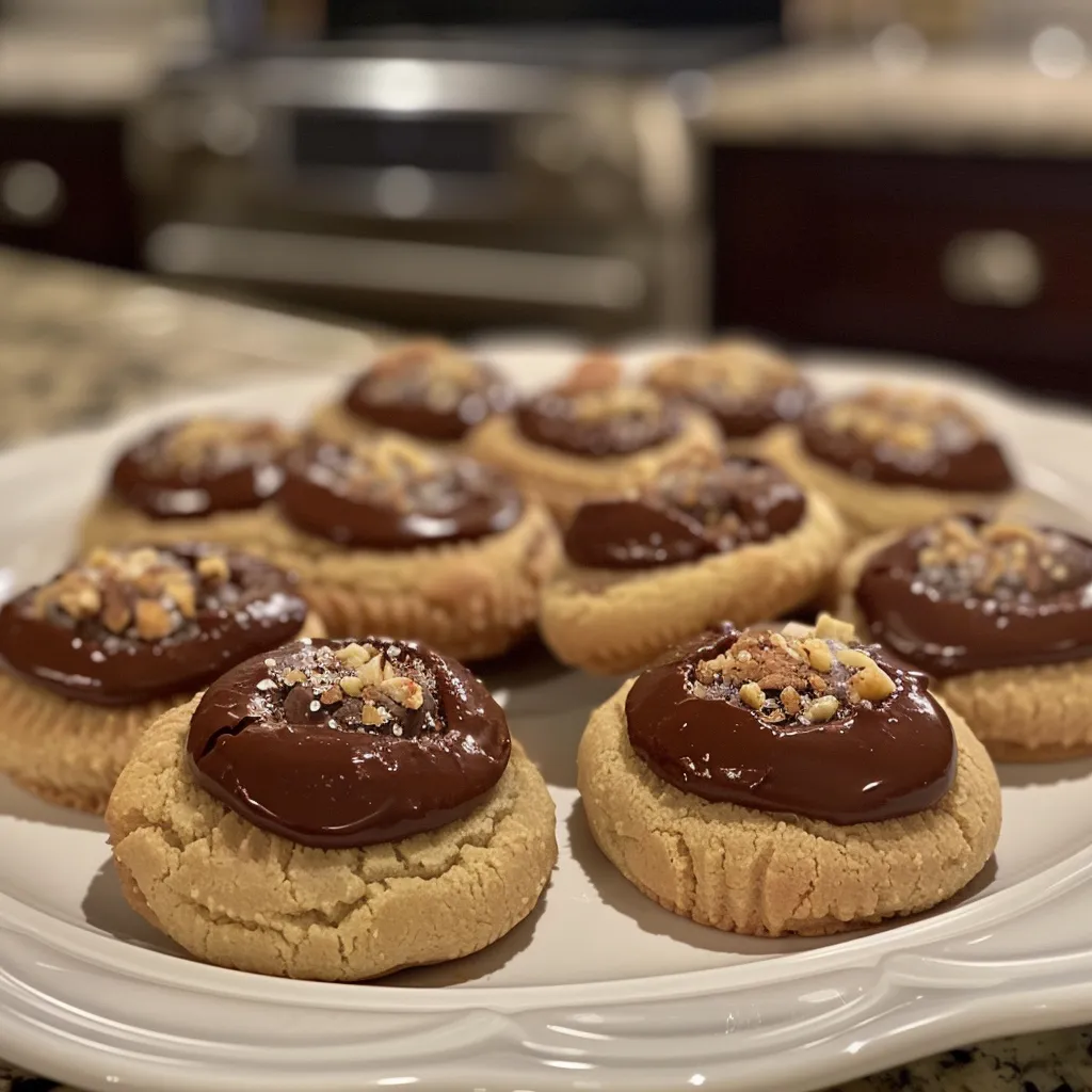 Chocolate thumbprint cookies