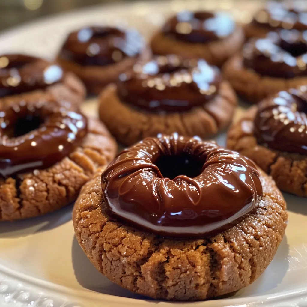 Chocolate thumbprint cookies
