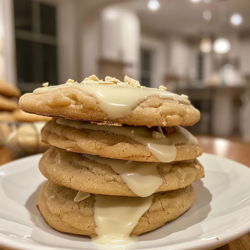 White Chocolate Dipped Chewy Maple Cookies for Christmas