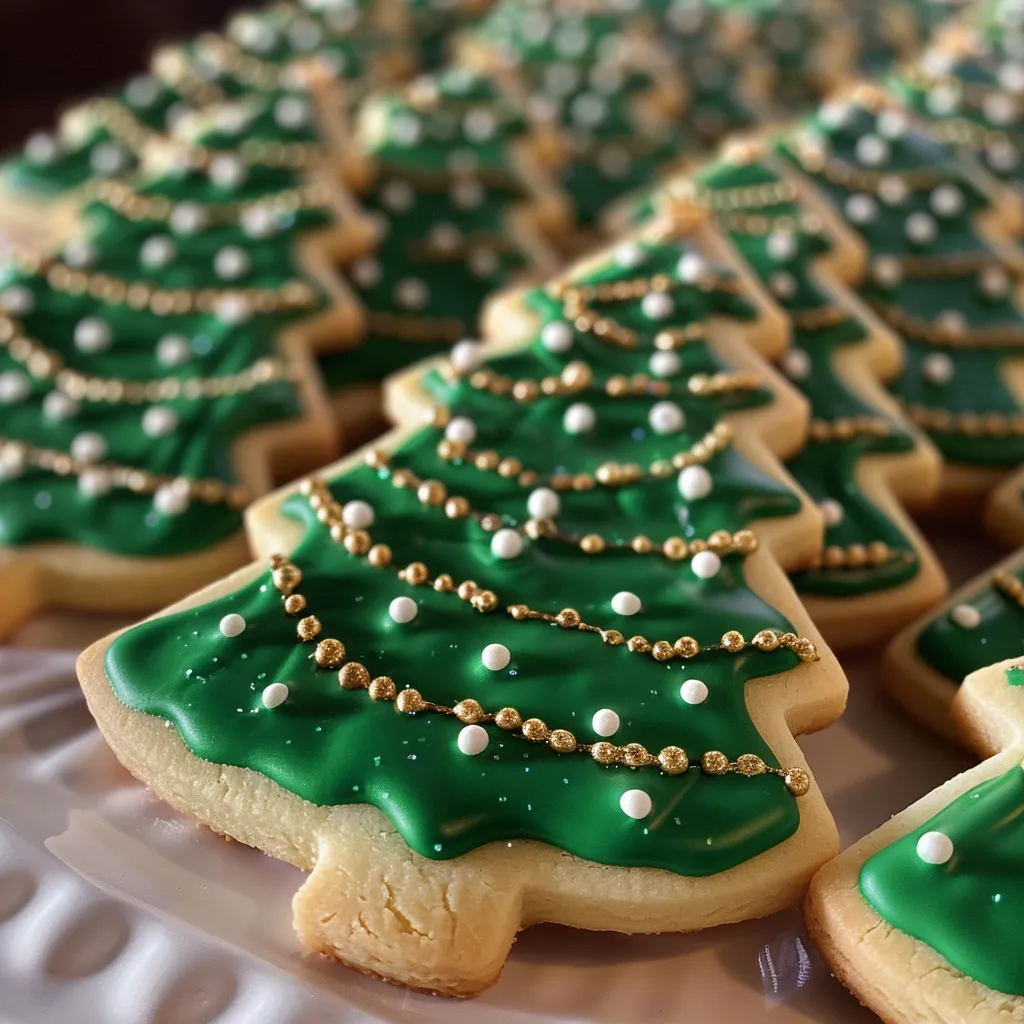 Green Xmas Trees Sugar Cookies (1 Dozen)