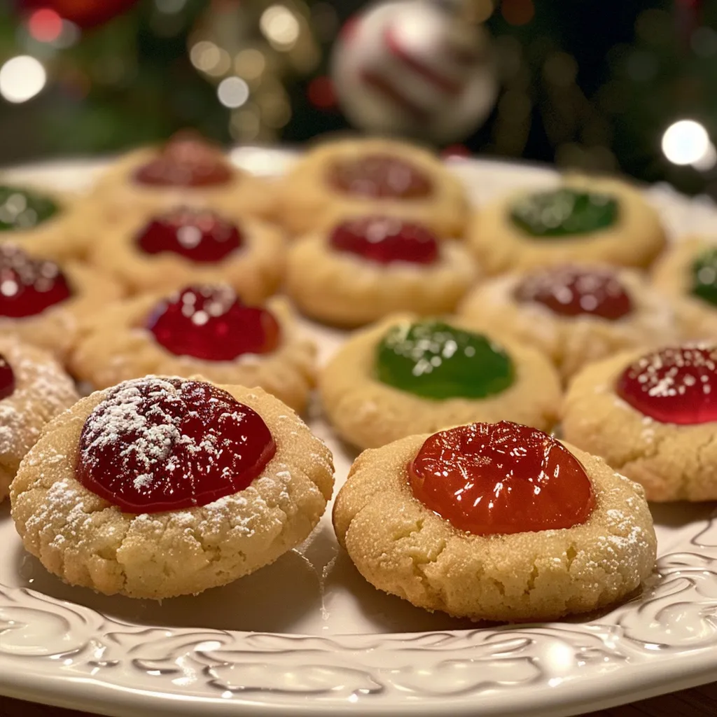 Soft Christmas Thumbprint Cookies