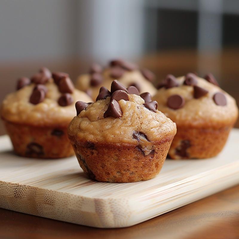 Close-up of a brown butter banana chocolate chip muffin, showcasing its rich texture and warm colors.
