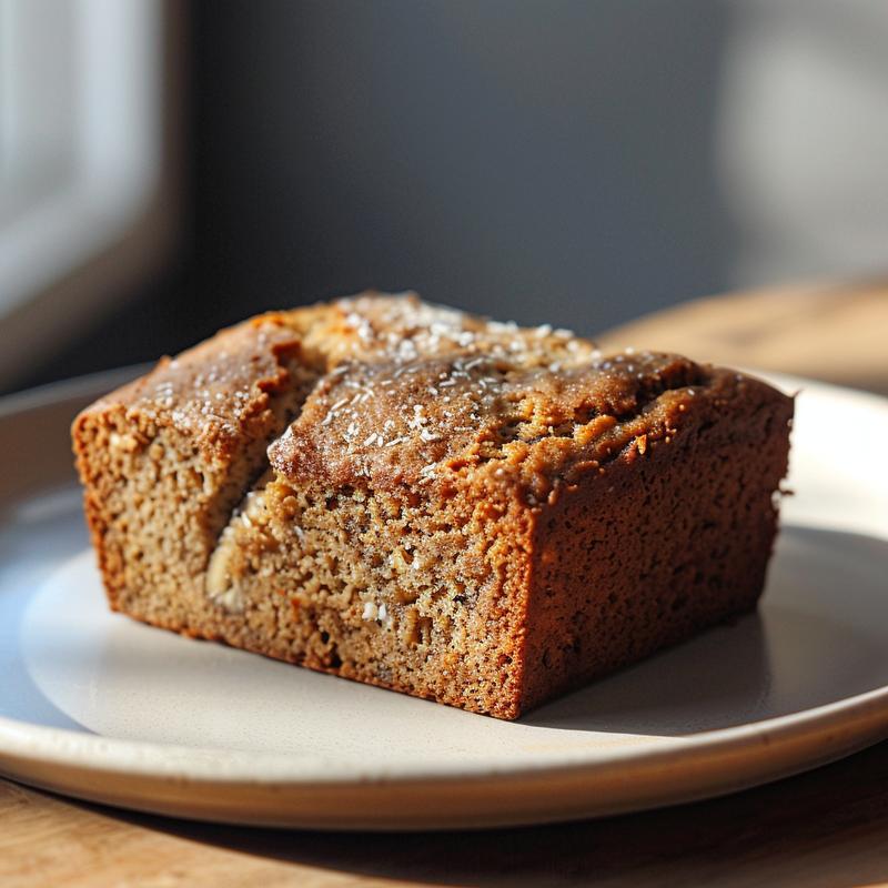 Close-up of gluten-free banana muffins on a light grey ceramic plate.