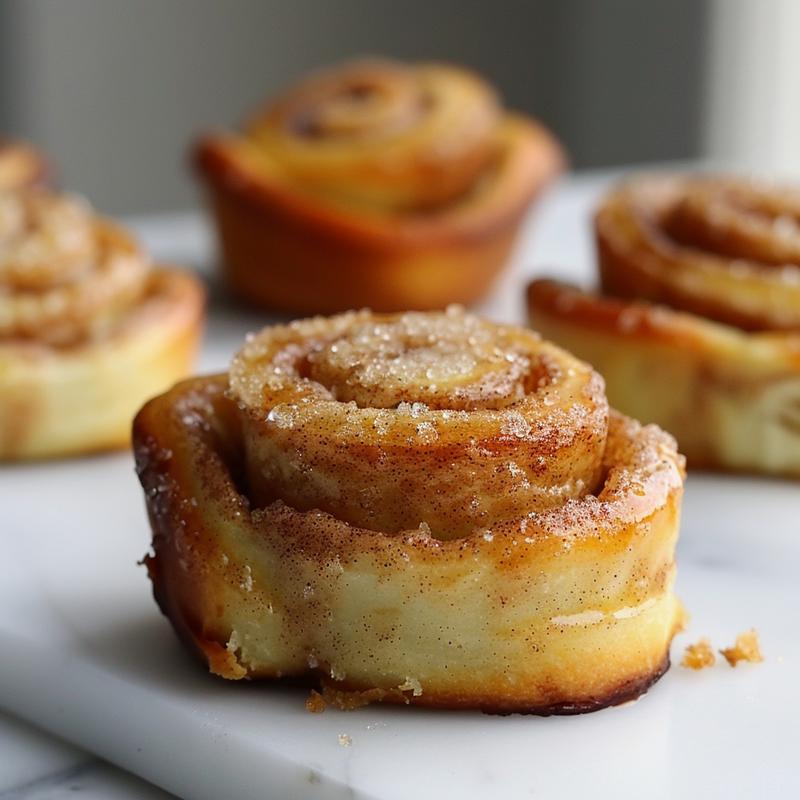 Close-up of sourdough discard cinnamon roll with visible ingredients.